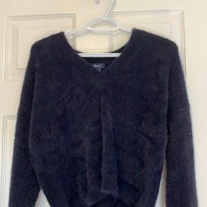 Forever 21 Soft Fuzzy Sweater in Navy Blue